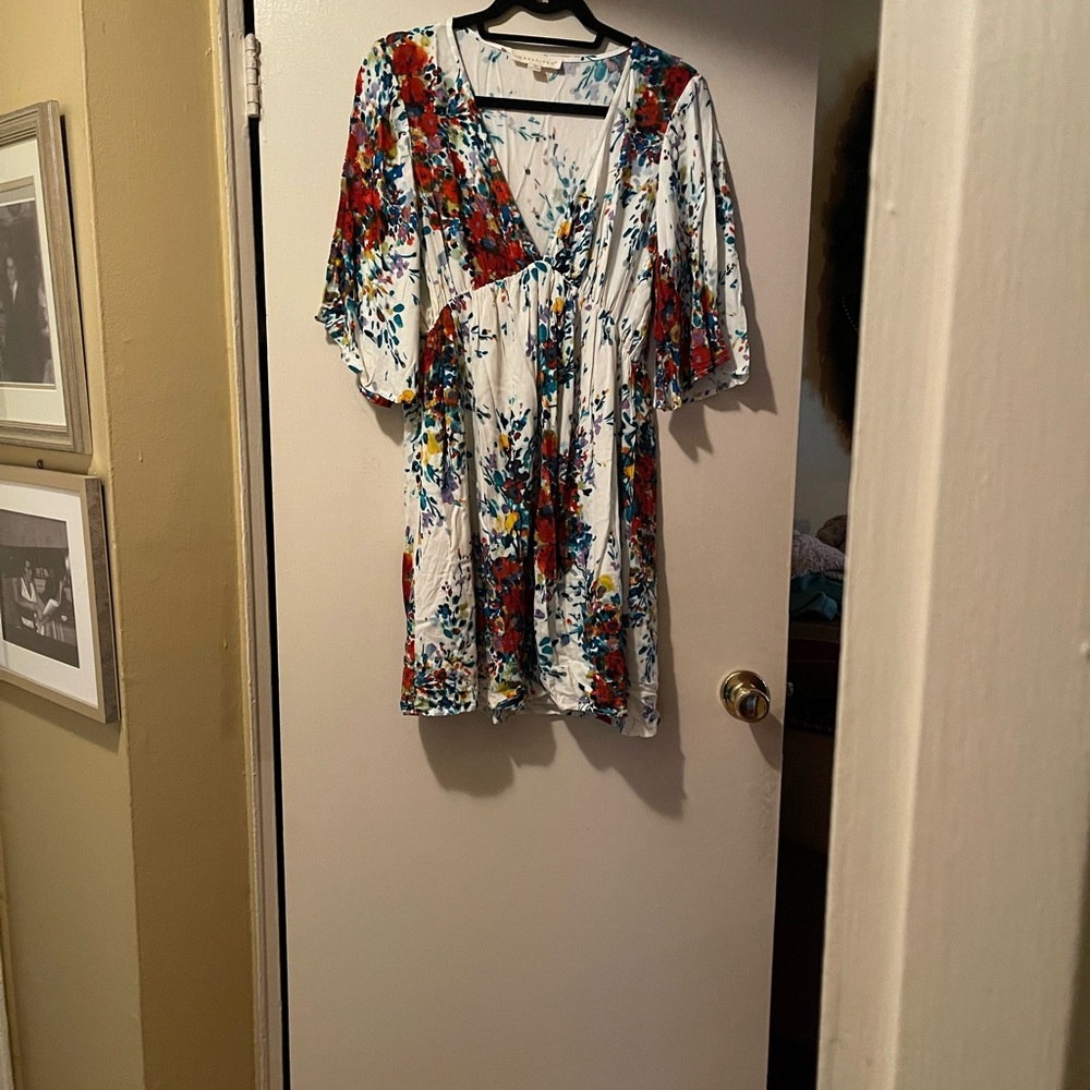 Lovestitch Red and Blue Flutter Sleeve Sundress NWOT